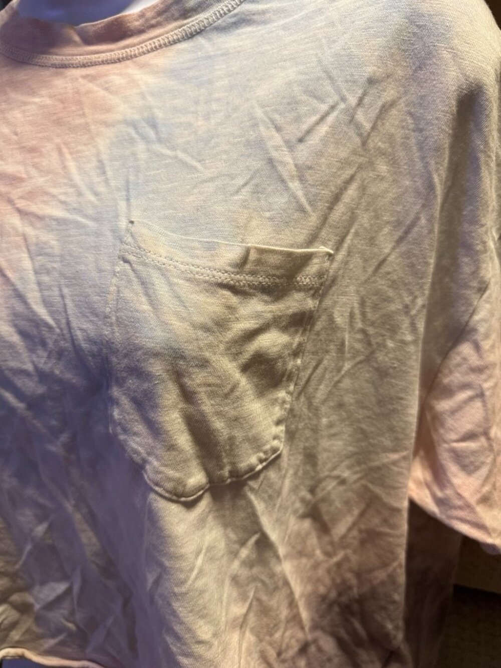 American Eagle Womans Gray/Pink/Blue Tie Dye Crop Top - Picture 2 of 4